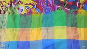 Colorful Striped Dupatta Cotton