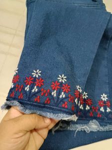 Floral Embroidered Jeans