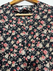 Floral Print Bell Sleeve Top