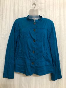 CHICO'S Aqua Stretch  Button Down Casual Jacket