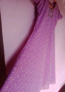 Lavender Embroidered Dress
