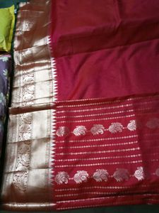 BrandNewElegant RedSilkSaree - With Unstiched Blou