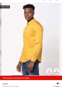 DNMX Cotton Slim Fit Shirt - Mustard