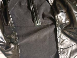 URBANIC Black Faux Leather Bodycon Dress