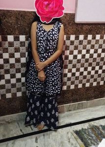 Elegant Blue Printed Kurta Set