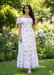 Floral Off-Shoulder Maxi Dress