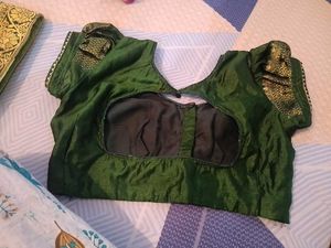 New Green Saree With Stylish Blouse
