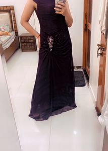 Wine Color Beautiful Floor length Dress