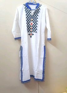 White Embroidered Daily Wear Kurta