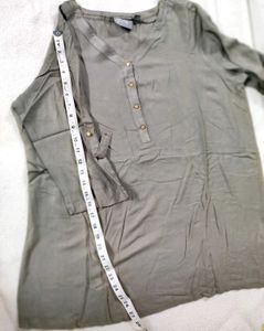Elegant Olive Green XL Tunic Top