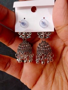 Oxidized jhumka set of 4