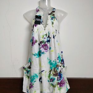 Beautiful Zara Branded Dress 🤍💚🧡