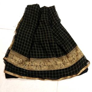 Black Golden Embroydry Saree