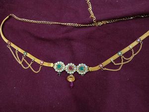 Gold Tone Jeweled Waist Chain