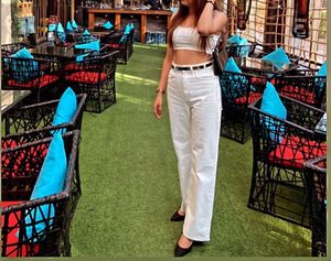 Wide Leg White Jeans