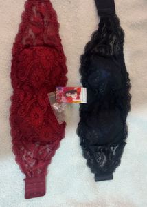 😍Sale🤩combo of 2 Red and black Lace Bra with