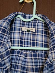 Blue Plaid Button-Down Shirt