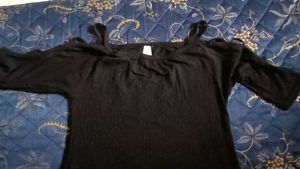Black Cold Shoulder Top