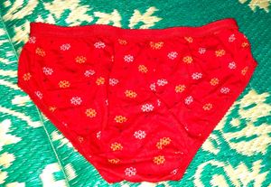 Red Floral Print Panty