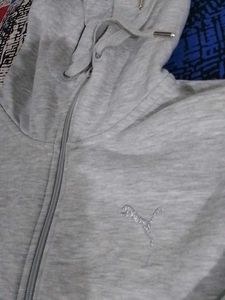 Puma Grey Zip-Up Hoodie