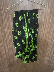 Green Salwar Kameez with Black Dupatta