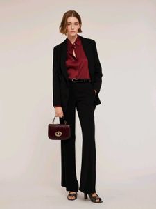 Button Down Burgendy Satin Shirt