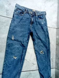 Ripped Blue Denim Jeans