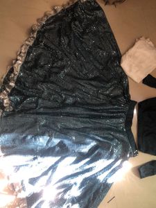 Teal &amp; Silver Girls&#39; Indian Dress Set