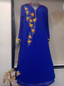 Royal Blue Kurti With Sleeveless Inner👗