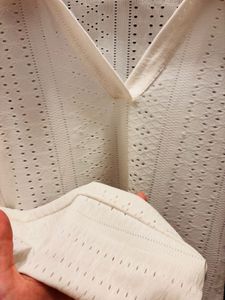 White V-Neck Long Sleeve Top