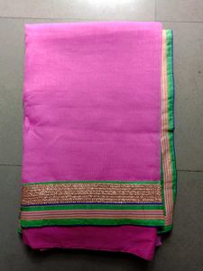Pink Saree with Border