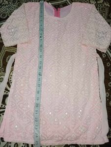 Pink Embroidered Kurta
