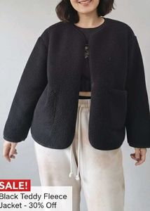 Black Teddy Fleece Jacket