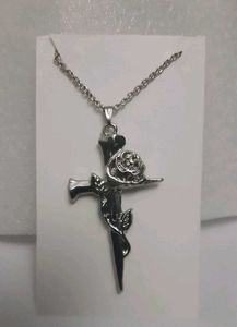 Rose Cross Necklace