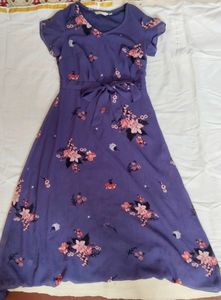 Floral Korean Midi Dress💜✨🌸