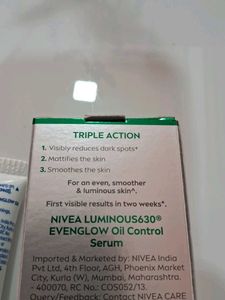 Nivea Luminous Evenglow Oil Control Serum