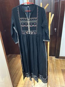 Black Naira Cut Kurta