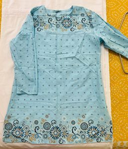 Cotton Light Blue Tunic - Unused in size M - L