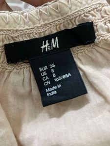 H&amp;M Embroidered Beige Top
