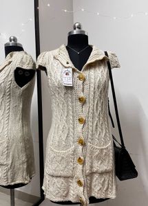 Cream Crochet Knit Dress