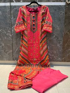 Multi Colored Kurta Set With Dupatta