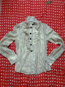 Ruffled Button Down Top