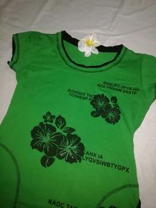 Green Floral Graphic Tee