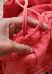 Red Leggings With Adjustable Waist Band