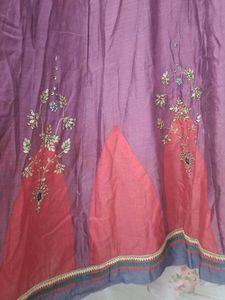 Purple Embroidered Skirt