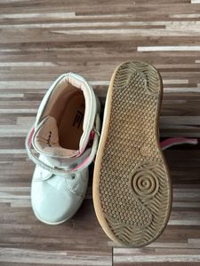 Girls White High-Top Sneakers