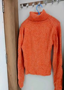 Orange Turtleneck Sweater