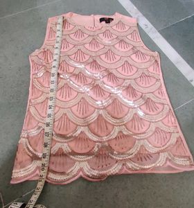 Sequin Embellished Sleeveless Top