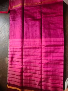 Elegant Pink Striped Saree