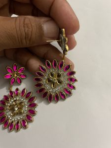 Pink Flower Earrings